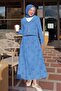 Collared Embroidery Suit Blue 3016