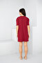 Burgundy Crew Neck Printed Nightgown Dress 7831 - 2