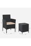 Modern Outdoor LT PF004 Rattan Patio Furniture Set with 2 Chair and 1 Glass Table - 3
