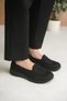 Black Women's Summer Memory Foam Laceless Drawstring Lightweight Comfortable Sole Walking Sports Ballerina Shoes - 4