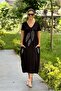 Black Slim Fit Leaf Stone Cotton Dress