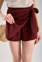 Tie-Detail Short Skirt Burgundy - 5