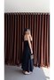 Brand Equivalent Women's Belted Black Long Black Dress with Drops - 3