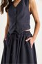 Women's Smoked Vest and Pocket Detailed Flared Skirt Set 9294 60281004 - 5