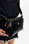 Black Wrinkled Patterned Multi-Compartment Adjustable Shoulder Cross Strap Quality Bag - 3