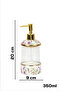3127-1 Gold Covered Porcelain and Glass Liquid Soap Dispenser – Floral Pattern and Transparent Design 350 ml - 3