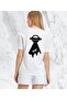 Women's Ufo / Alien Back Printed White Regular Tshirt