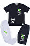 Boy's 3-Piece Combination Printed X Collection T-shirt Capri Sweatpants