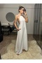 Cara White Halter Neck Backless 100% Bamboo Linen Dress - 3