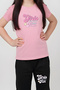 Girl's Round Neck Printed Girls Fun Lower-Top Pjamas Suit - 4