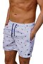 Large Size Water Repellent Digital Printed Men's Beach Swim Shorts Swimsuit - 140-White - 2