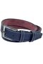Navy Blue Child Size Faux Leather Stitched Model 3 cm Waiter Classic Belt - G5-23EK - 3