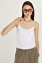 Women's Standard Fit Thin Strap White Bodysuit with Snap Fasteners - 4