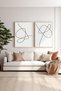 2 Piece Real Wood Colored Framed Painting Set - Model 6