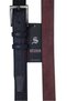 Black Child Size Faux Leather Vein Patterned Model 3 cm Classic Belt - G63-23TM - 3