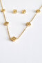 Gold Yonca Kolye Küpe Set - 4