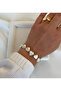 Natural Stone Mother-Of-Pearl Stone Gold Detailed Adjustable Bracelet Suitable for Any Wrist Elegant and Stylish - 6
