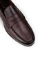 Men's Burgundy Genuine Leather Loafer Shoes - 5