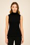 Women's Sleeveless Turtleneck Combed Cotton Blouse - Slim Fit Basic Body - 5