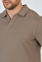 Rico Men's Mink Cotton Blended Polo Neck T-Shirt