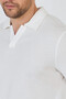 Rico Men's Ecru Cotton Blended Polo Neck T-Shirt