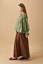 Women's Pleated Detailed Lined Buttoned Blouse Shirt - 4