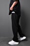Men's Black 100% Raw Linen Baggy Trousers - 2