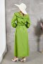 Belted Dress Oil Green - 6