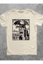 Oversize Dragon Drawing Printed Crew Neck T-Shirt