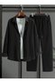 Boyfriend Fit Seersucker Alaçatı Unisex Bürümcük Shirt Tracksuit Set - 3