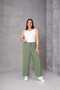 Women's Large Size Wrinkled Fabric Loose Wide Leg Elastic Waist Trousers