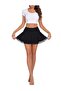 Mini Flared Skirt with Lace Trim at the Hem