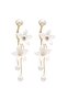 White Flower Dangle Earrings - 4