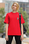 Panda Printed Women's Crew Neck Cotton Oversize Short Sleeve T-Shirt - 2