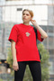 Daisy Printed Women's Crew Neck Cotton Oversize Fit Short Sleeve T-Shirt - 3