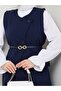 Asymmetrical Vest Skirt Suit - 2