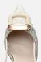 Women's Cream Straw Detailed Open Back Heeled Shoes - 4
