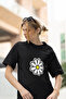 Daisy Printed Women's Crew Neck Cotton Oversize Fit Short Sleeve T-Shirt