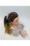 White Organza Rubber Buckle with Colorful Pompom Detail - 5