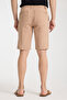 Dark Beige 100% Linen Shorts with Elastic Waist - 3