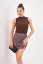 Women's Leopard Mini Slit Skirt - 7