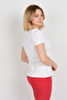 Women's Lace Embroidered Short Sleeve Cotton Blouse 24E008 White - 4