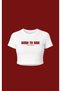 White Born to Ride Printed Pinterest Crop T-Shirt Tshirt