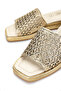 Women's Genuine Leather Gold Heeled Slippers - 4