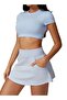 Womens Crop Top Shirt Short Sleeves