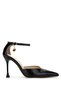 Women's Genuine Leather Black Heeled Shoes