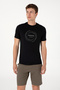 Men's Regular Fit Crew Neck Black T-Shirt 50300261-Vr046 - 3