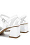 Women's Genuine Leather White Heeled Shoes - 5