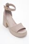 MARGOT Stone Leather Genuine Leather Women's Platform Heeled Sandals - 3