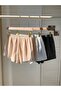 3-Piece Women's Woven Muslin Fabric Mini Shorts Black White Beige - 2
